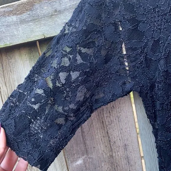 Rabbit Design Black Lace dress sz. 10 - Picture 3 of 3